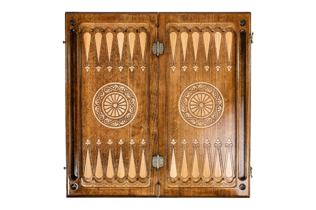 Handmade Wooden Backgammon Set with Russian Coat of Arms, 60 cm - photo 12