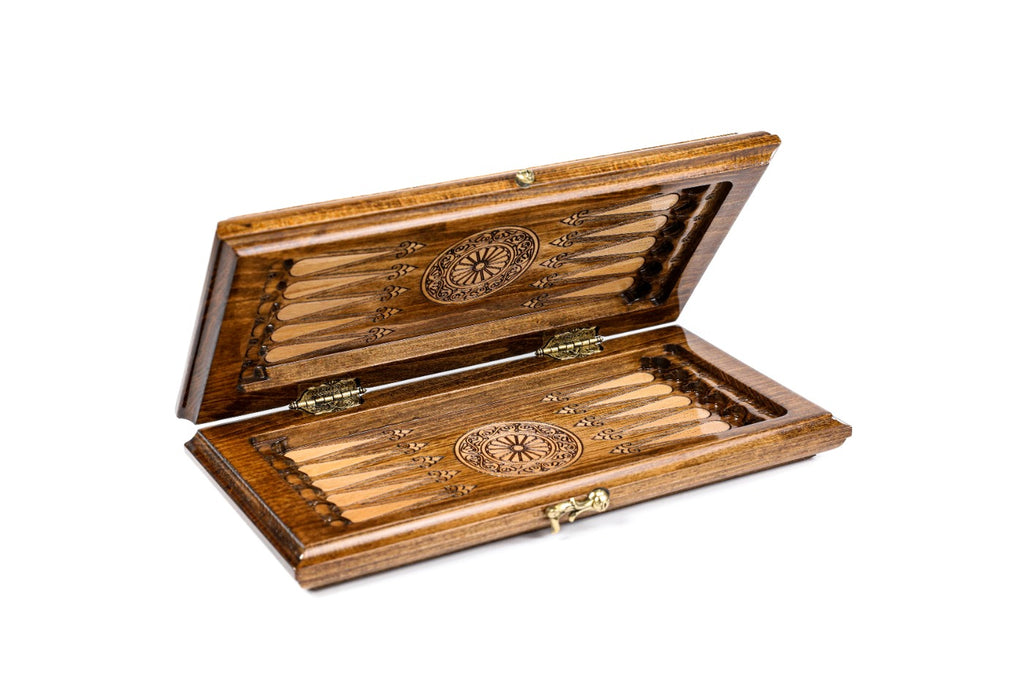 Handmade Wooden Backgammon Set, Classic Board, 30 cm - photo 5