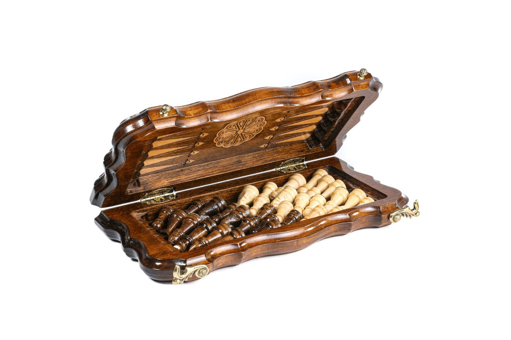 Handmade Wooden Chess and Backgammon Set with Mount Ararat, 30 cm - photo 6