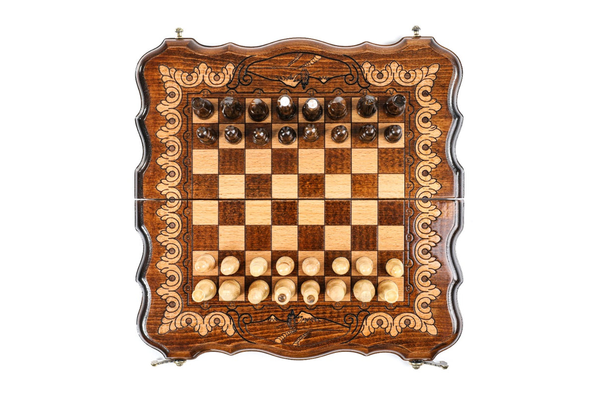 Handmade Wooden Chess and Backgammon Set with Mount Ararat, 30 cm - photo 9