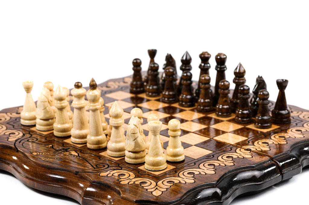 Handmade Wooden Chess and Backgammon Set with Mount Ararat, 30 cm - photo 2