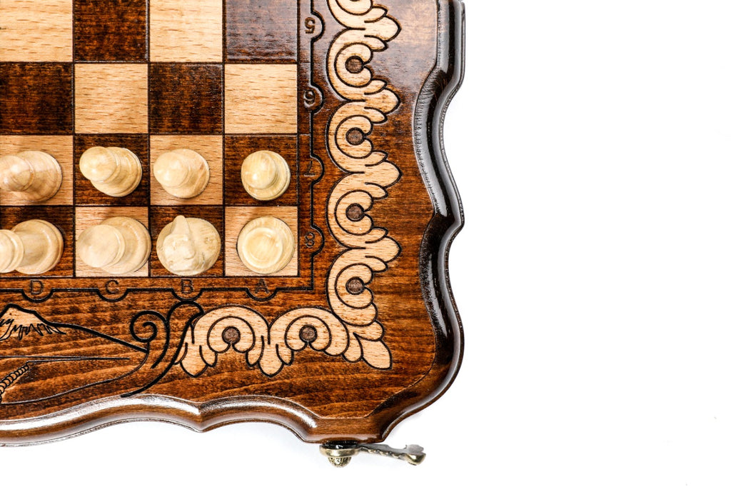 Handmade Wooden Chess and Backgammon Set with Mount Ararat, 30 cm - photo 10