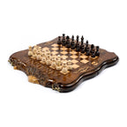 Handmade Wooden Chess Set with Ararat Outline, 30 cm