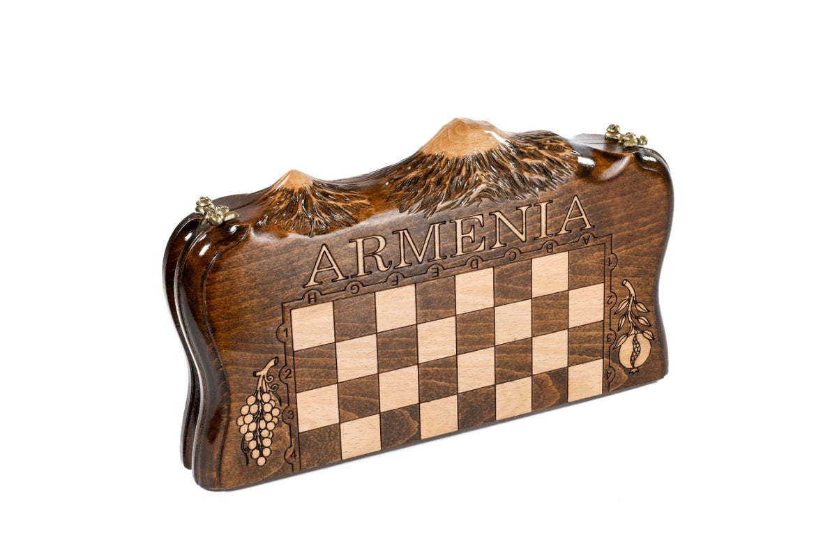 Handmade Wooden Chess Set with Ararat Outline, 30 cm - photo 6