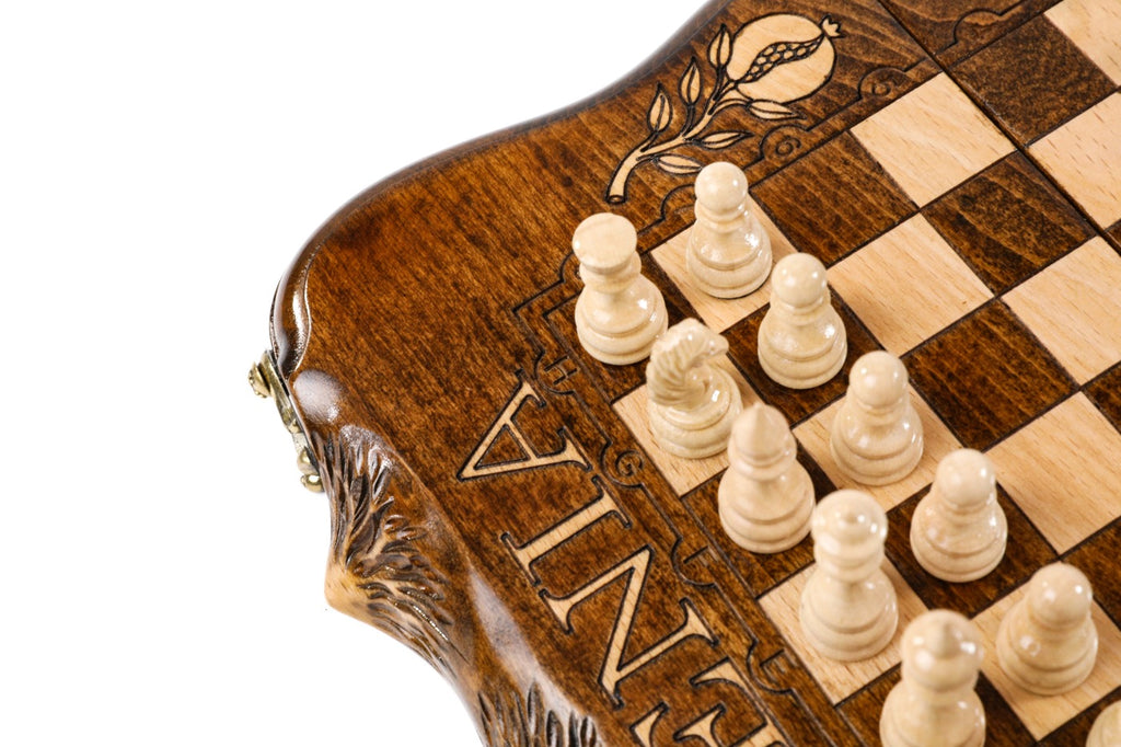 Handmade Wooden Chess Set with Ararat Outline, 30 cm - photo 9