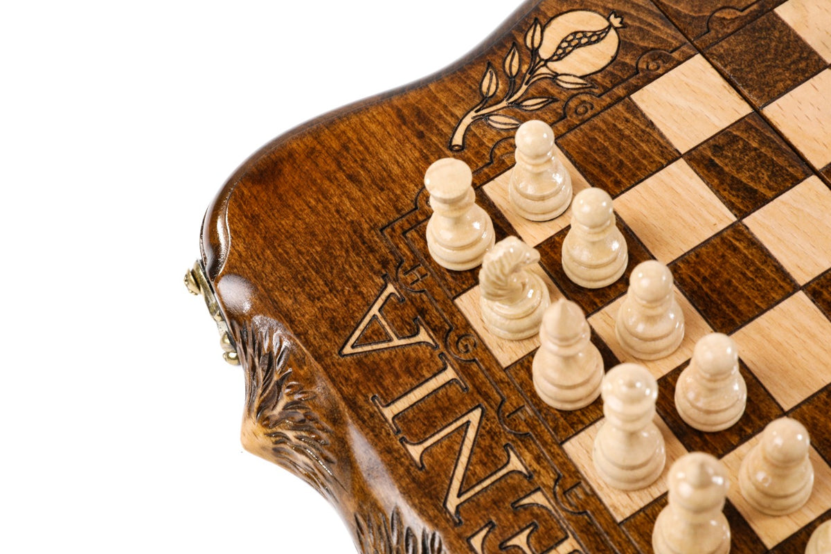 Handmade Wooden Chess Set with Ararat Outline, 30 cm - photo 9
