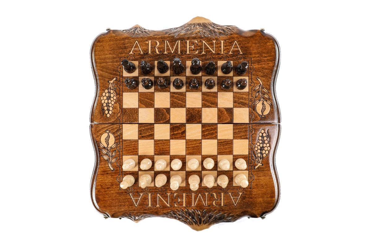 Handmade Wooden Chess Set with Ararat Outline, 30 cm - photo 11