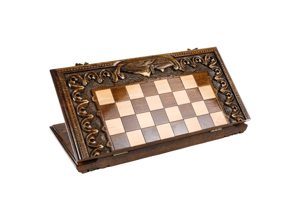 Handmade Wooden Chess and Backgammon Set with Mount Ararat, 50 cm - photo 4