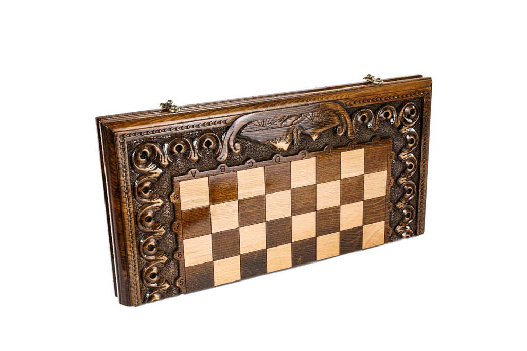 Handmade Wooden Chess and Backgammon Set with Mount Ararat, 50 cm - photo 7