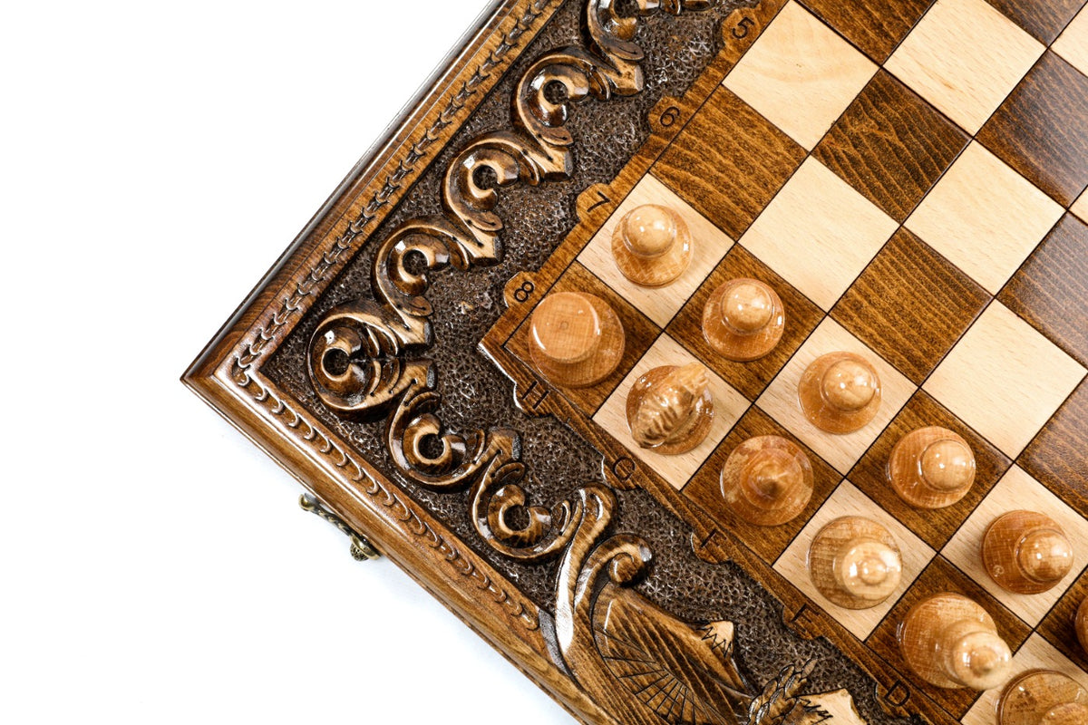 Handmade Wooden Chess and Backgammon Set with Mount Ararat, 50 cm - photo 10