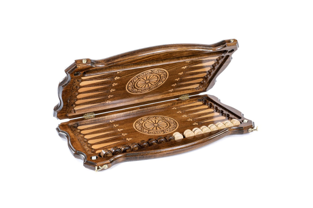 Handmade Wooden Backgammon Set with Armenian Coat of Arms, 60 cm - photo 5