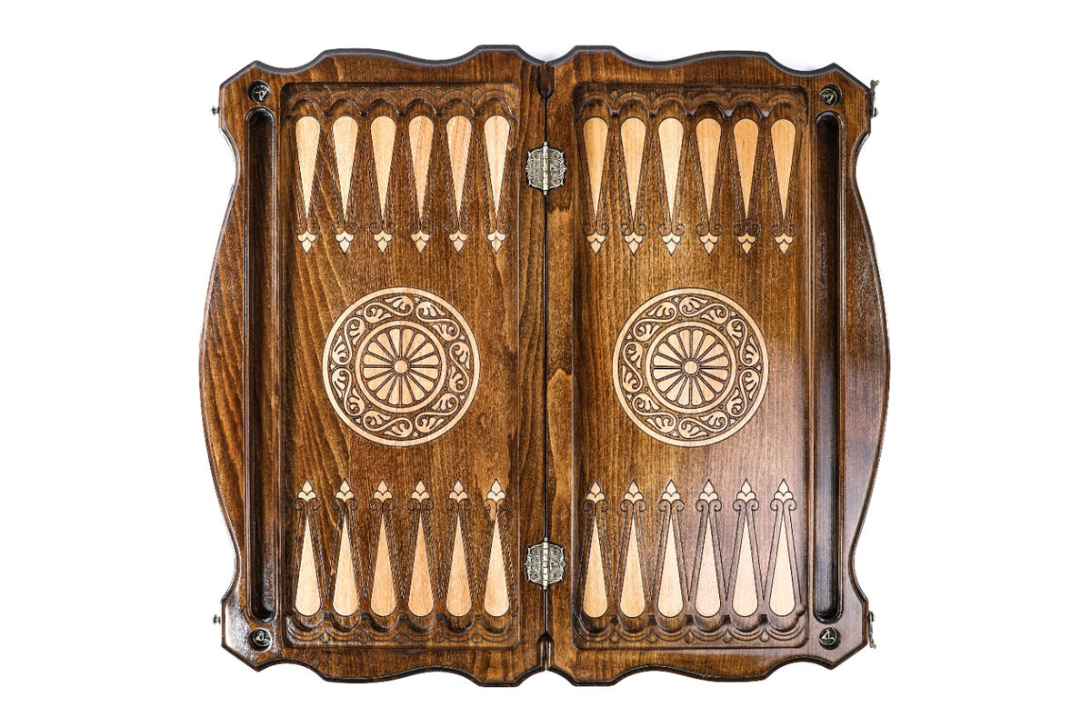 Handmade Wooden Backgammon Set with Armenian Coat of Arms, 60 cm - photo 12