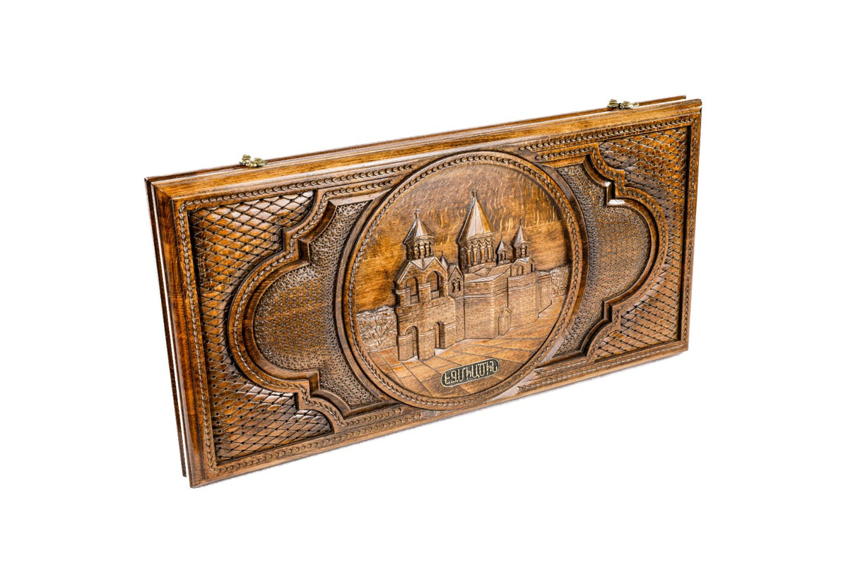 Backgammon-Set mit Kathedrale von Etschmiadsin, 60 cm – Foto 6