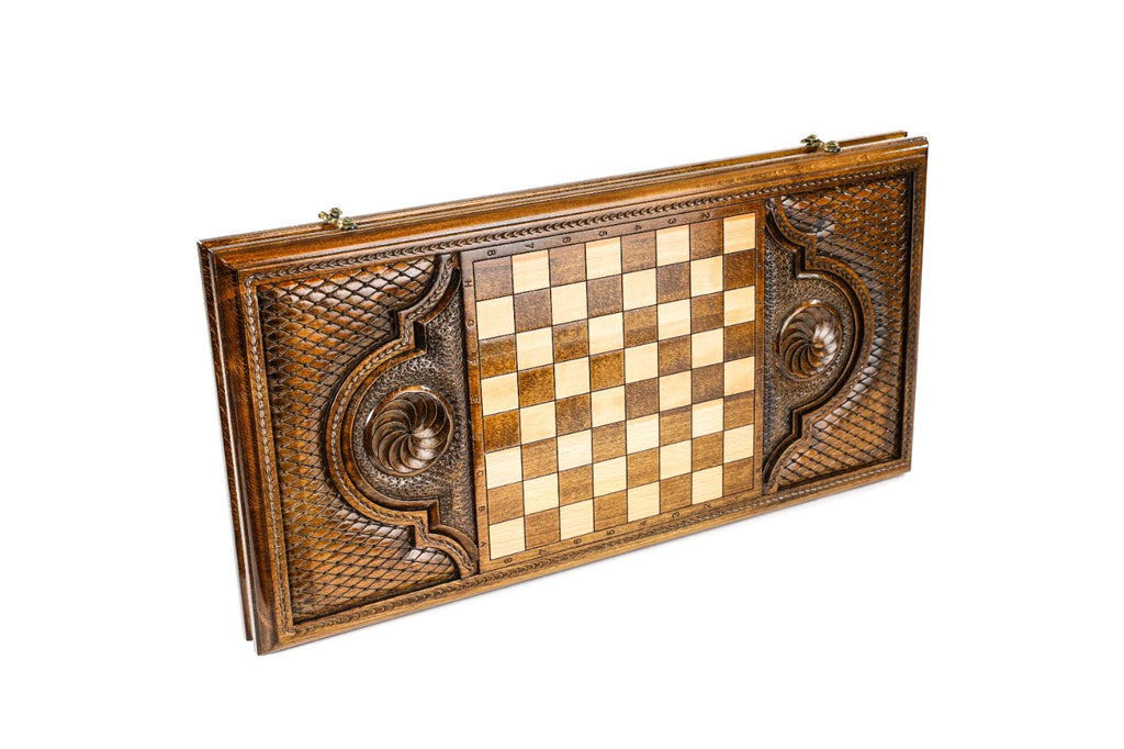 Handmade Wooden Backgammon Set with Etchmiadzin Cathedral, 60 cm - photo 4