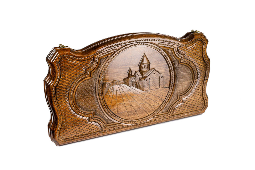 Handmade Wooden Backgammon Set with Geghard Monastery, 60 cm - photo 6