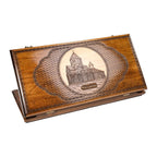 Handmade Wooden Two-Sided Backgammon Set with Artsakh Monument and Gandzasar, 60 cm (Model 11941)