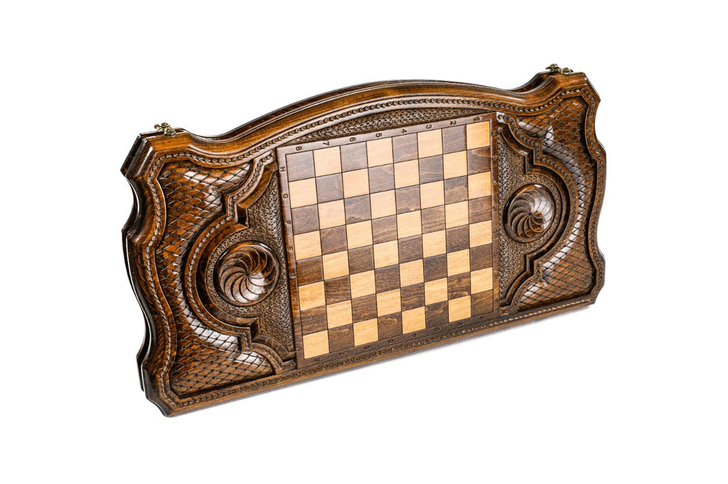 Handmade Wooden Backgammon Set with Owl, 60 cm - photo 4