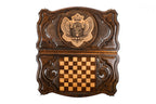 Handmade Wooden Backgammon Set with Owl, 60 cm - photo 11