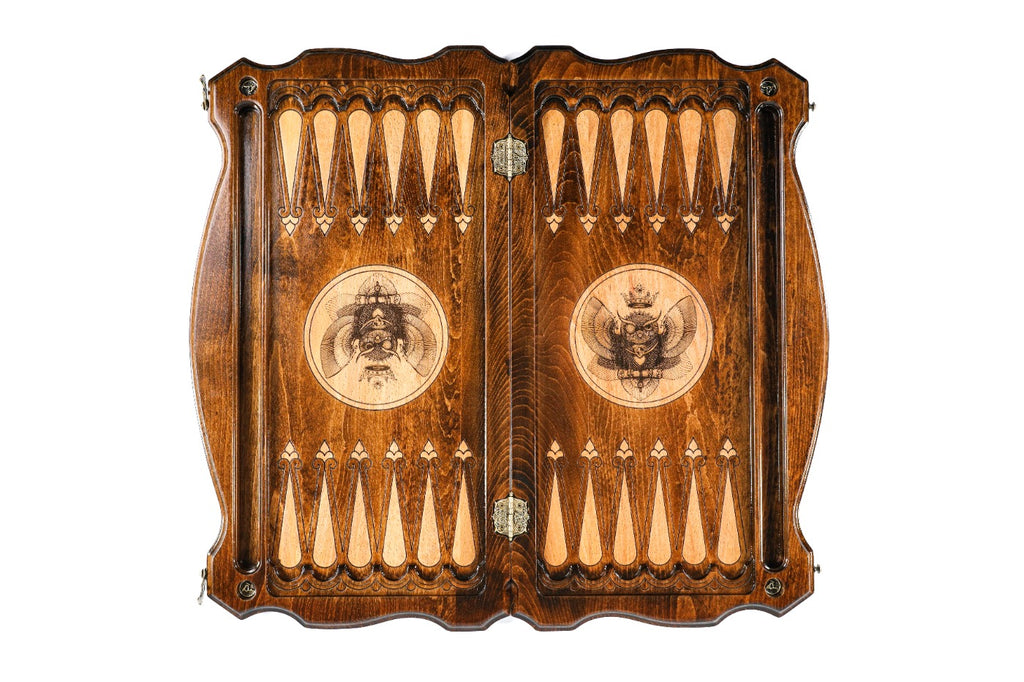 Handmade Wooden Backgammon Set with Owl, 60 cm - photo 12