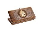 Handmade Wooden Backgammon Set with Argentine Coat of Arms, 30 cm