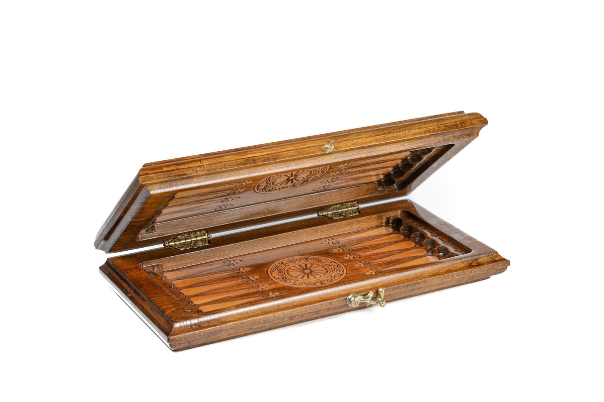 Handmade Wooden Backgammon Set with Argentine Coat of Arms, 30 cm - photo 5