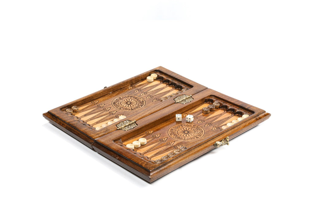 Handmade Wooden Backgammon Set with Argentine Coat of Arms, 30 cm - photo 3