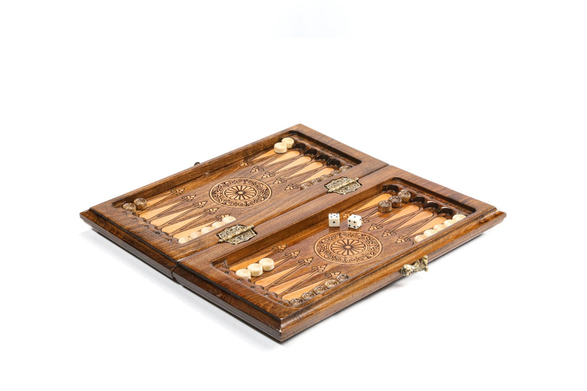 Handmade Wooden Backgammon Set with Argentine Coat of Arms, 30 cm - photo 3