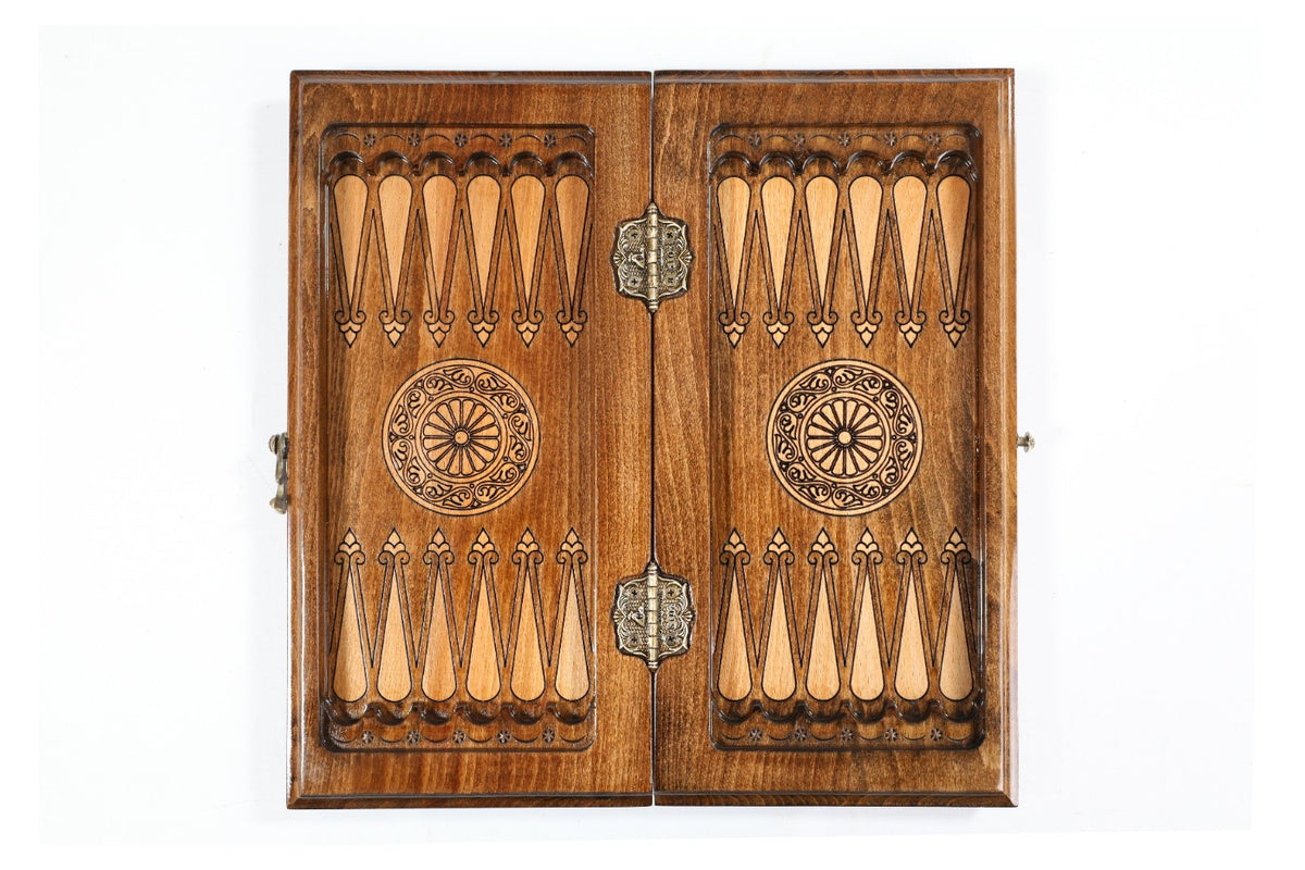 Handmade Wooden Backgammon Set with Argentine Coat of Arms, 30 cm - photo 12
