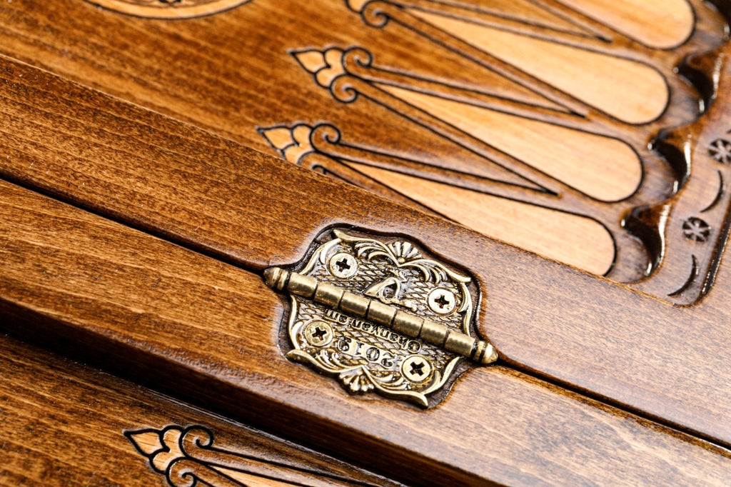 Handmade Wooden Backgammon Set with Argentine Coat of Arms, 30 cm - photo 10