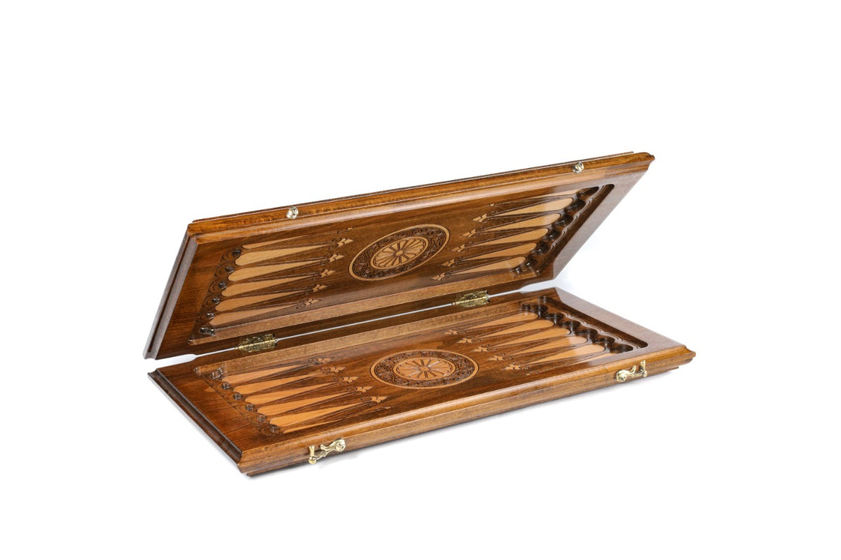 Handmade Wooden Backgammon Set with Argentine Coat of Arms, 50 cm - photo 5