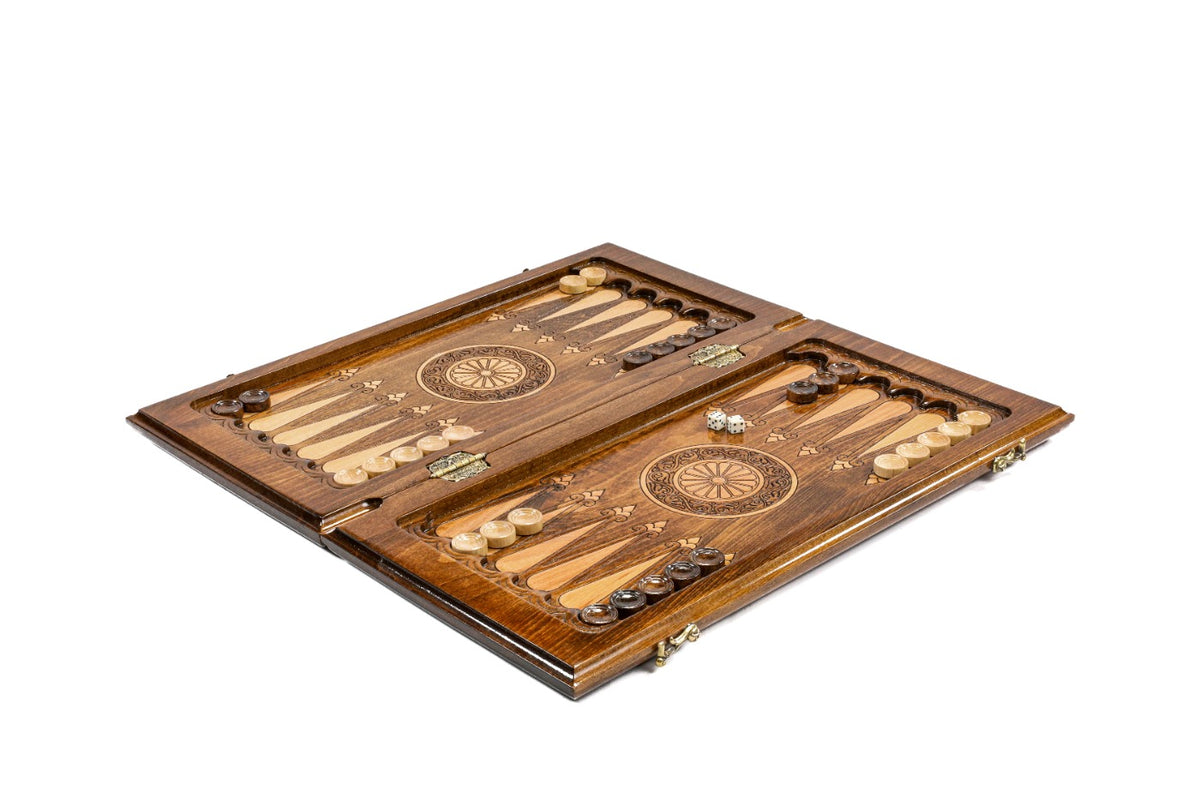 Handmade Wooden Backgammon Set with Argentine Coat of Arms, 50 cm - photo 3