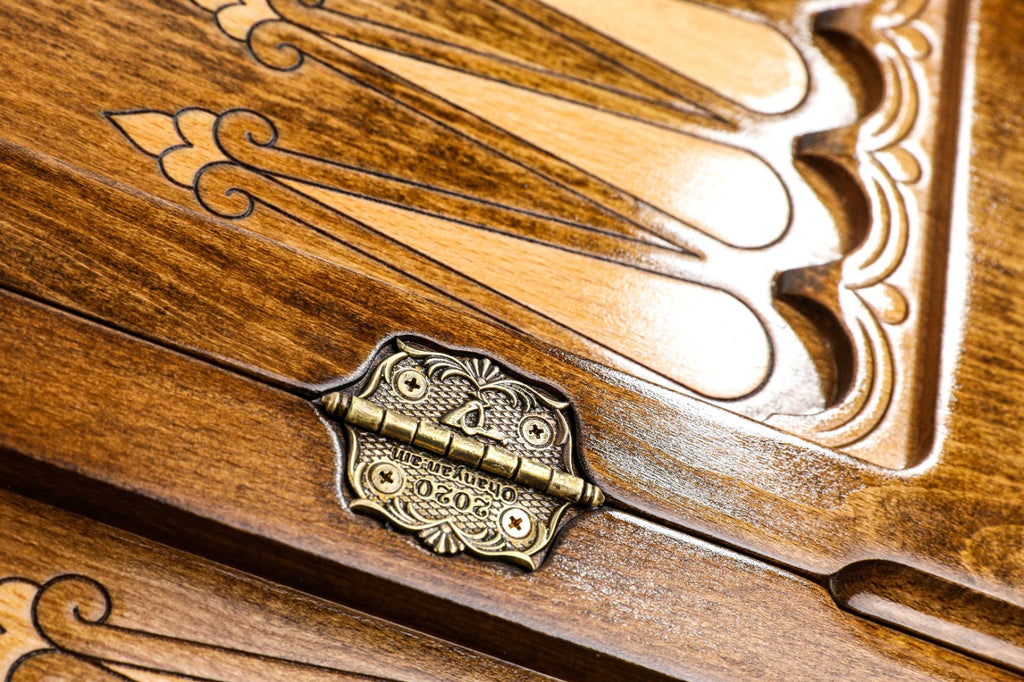Handmade Wooden Backgammon Set with Argentine Coat of Arms, 50 cm - photo 10