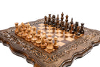 Handmade Wooden Chess and Backgammon Set with Contour Outline, 50 cm - photo 2