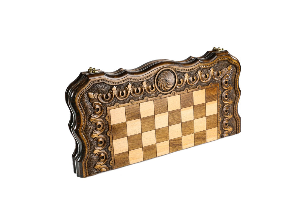 Handmade Wooden Chess and Backgammon Set with Armenian Ornament, 50 cm - photo 7
