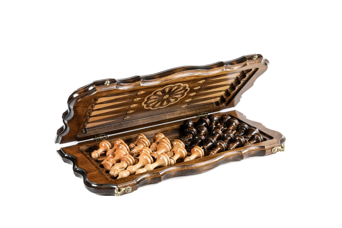 Handmade Wooden Chess and Backgammon Set with Armenian Ornament, 50 cm - photo 8