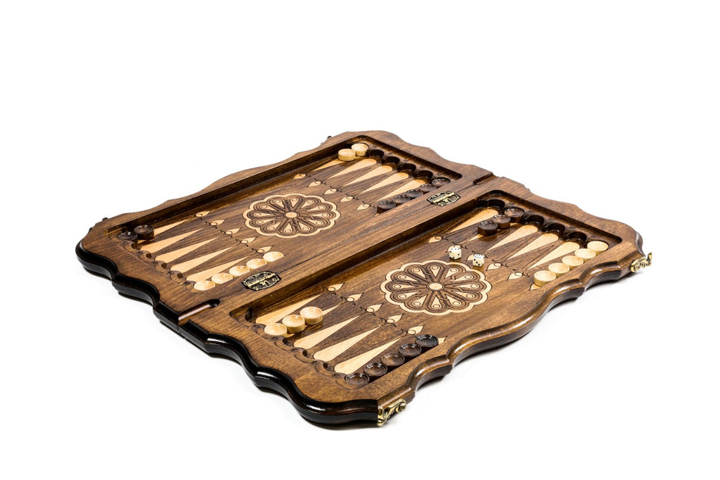 Handmade Wooden Chess and Backgammon Set with Armenian Ornament, 50 cm - photo 3