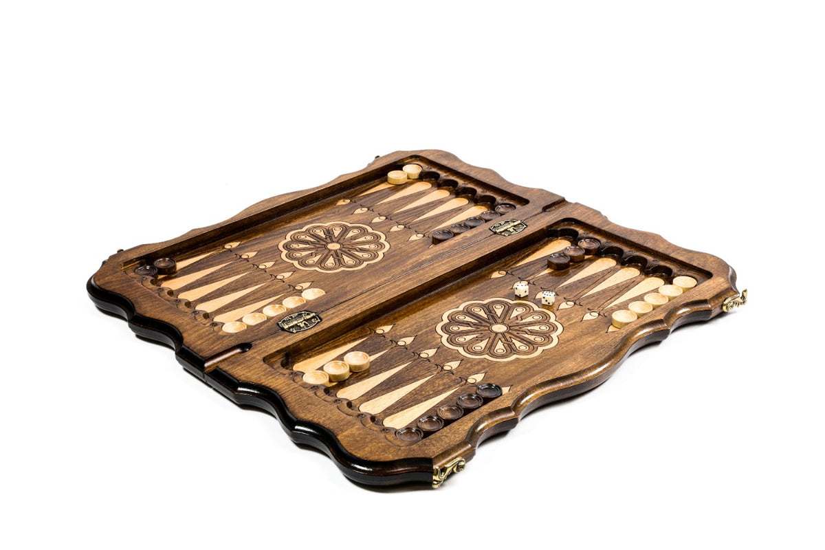 Handmade Wooden Chess and Backgammon Set with Armenian Ornament, 50 cm - photo 3