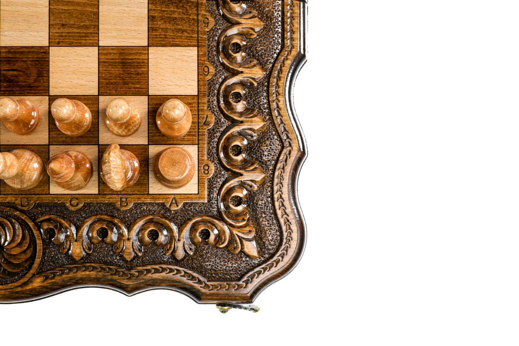 Handmade Wooden Chess and Backgammon Set with Armenian Ornament, 50 cm - photo 9