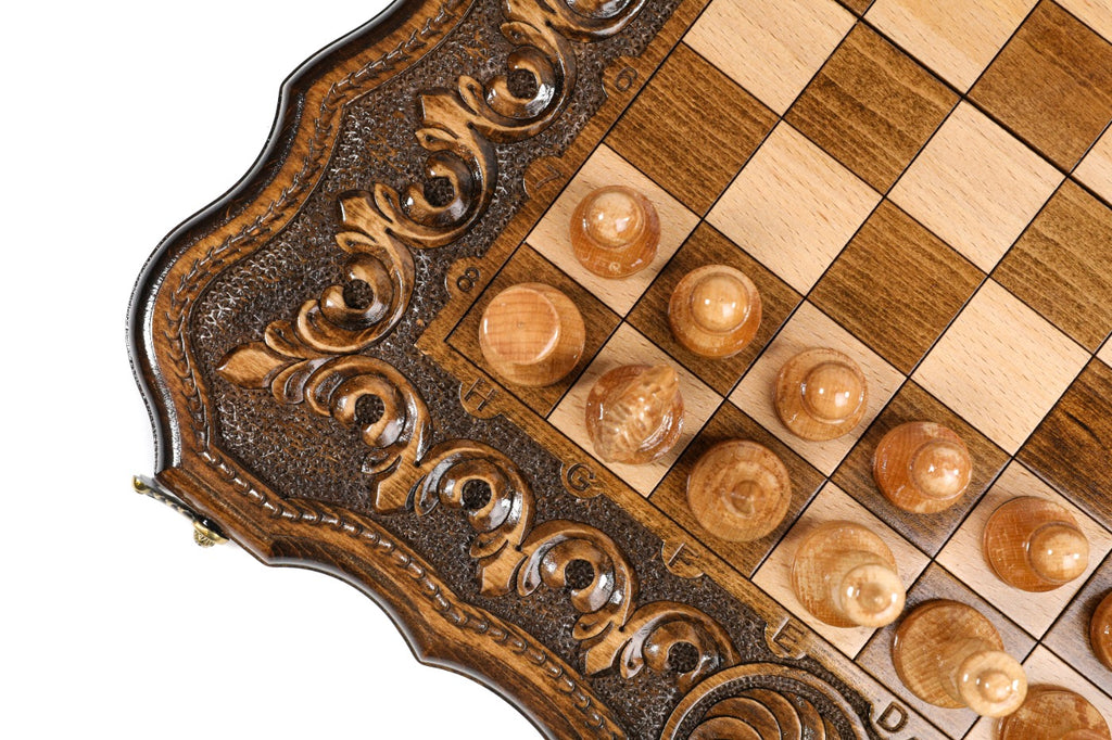 Handmade Wooden Chess and Backgammon Set with Armenian Ornament, 50 cm - photo 12