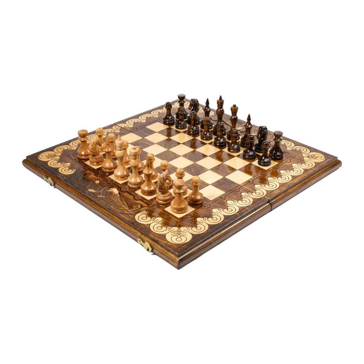 Handmade Wooden Chess Set with Mount Ararat, 50 cm