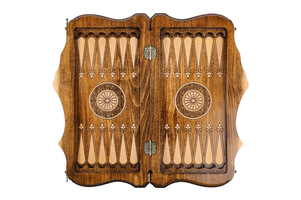 Handmade Wooden Backgammon Set with Etchmiadzin Cathedral and Ararat Outline, 50 cm - photo 12