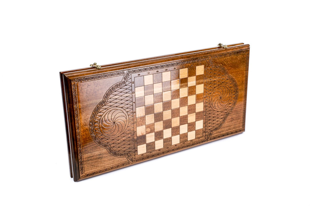 Handmade Wooden Backgammon Set with Church of St. Gayane, 60 cm - photo 4