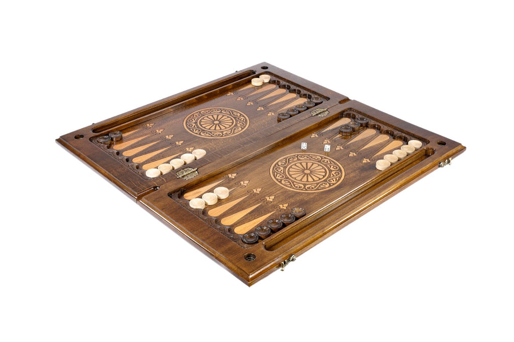 Handmade Wooden Backgammon Set with Etchmiadzin Cathedral, 60 cm - photo 3