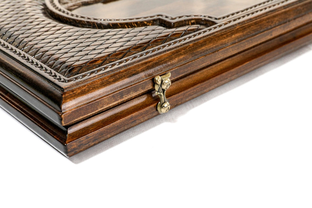 Handmade Wooden Backgammon Set with Etchmiadzin Cathedral, 60 cm - photo 8