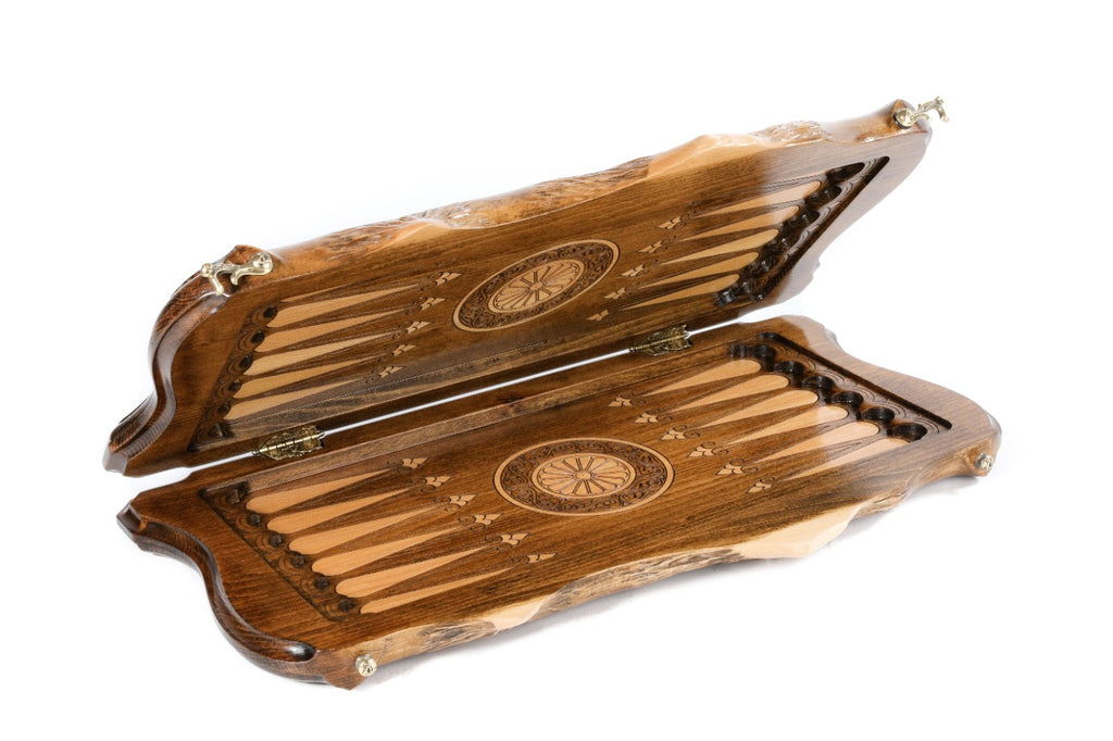 Handmade Wooden Backgammon Set with Church of St. Gayane and Ararat Outline, 40 cm - photo 5