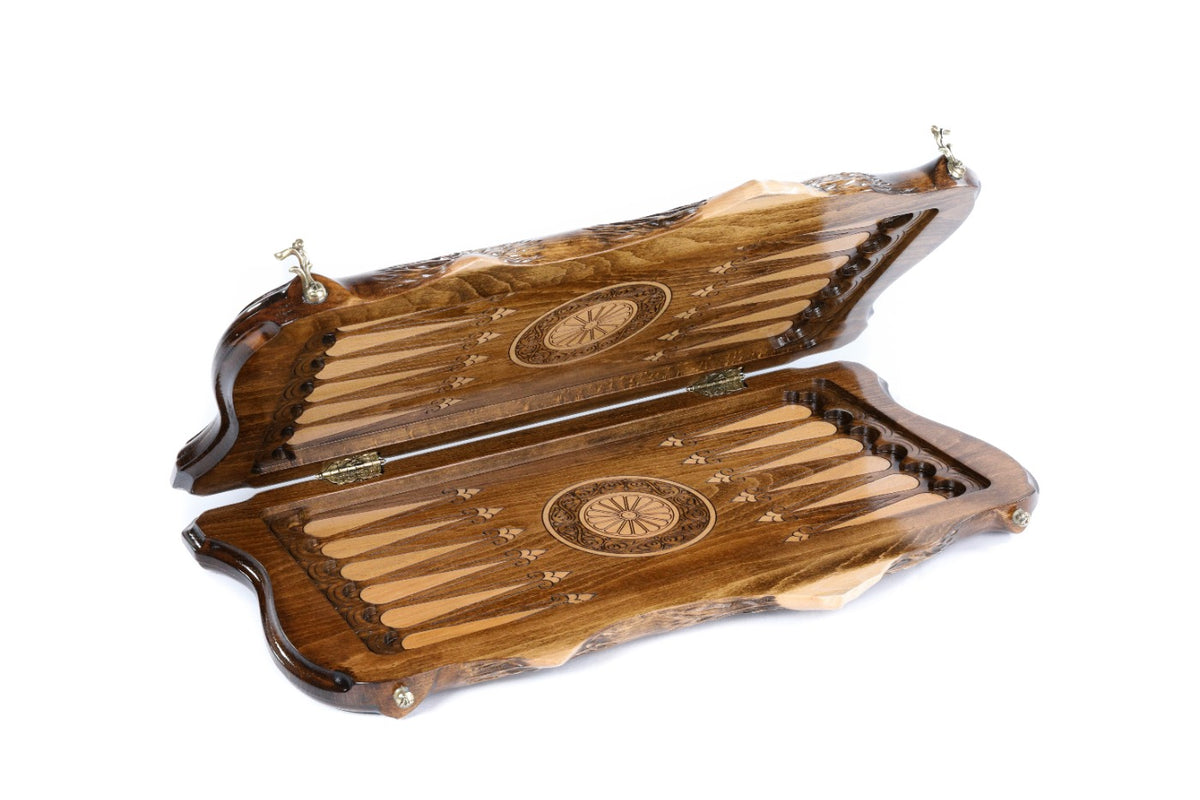 Handmade Wooden Backgammon Set with Khor Virap Monastery, Hayastan and Ararat Outline, 40 cm - photo 6