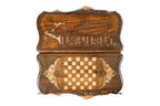Handmade Wooden Backgammon Set with Khor Virap Monastery, Hayastan and Ararat Outline, 40 cm - photo 11