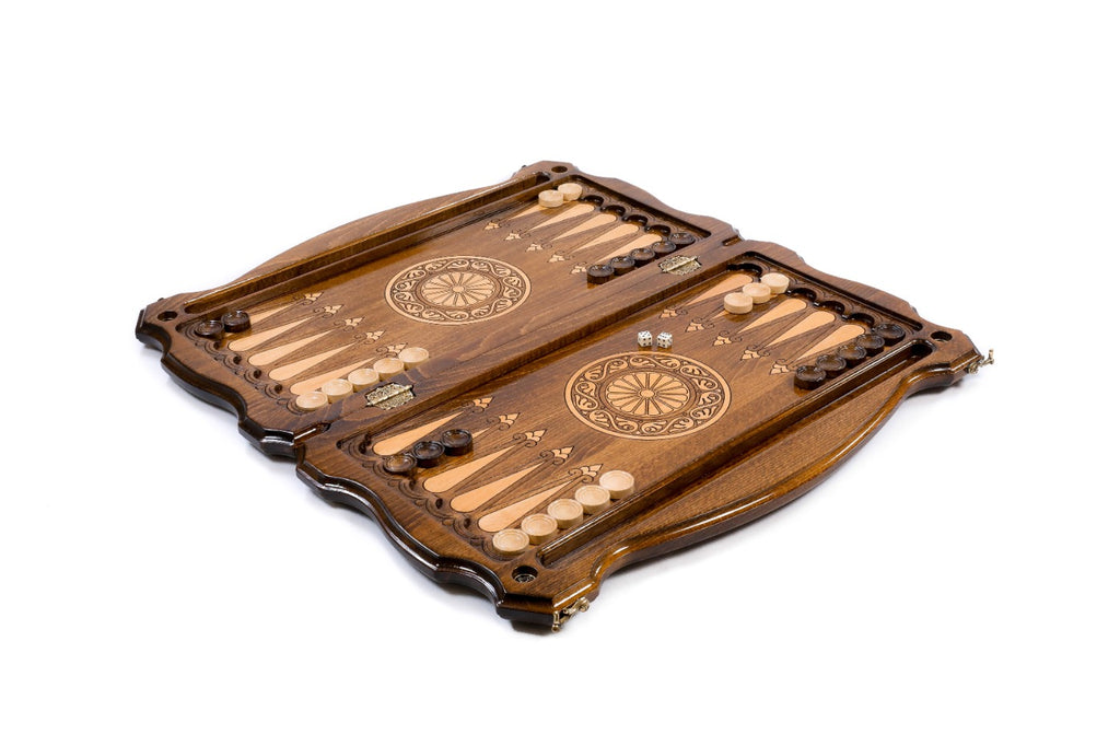 Handmade Wooden Backgammon Set with Octagram, 60 cm - photo 3