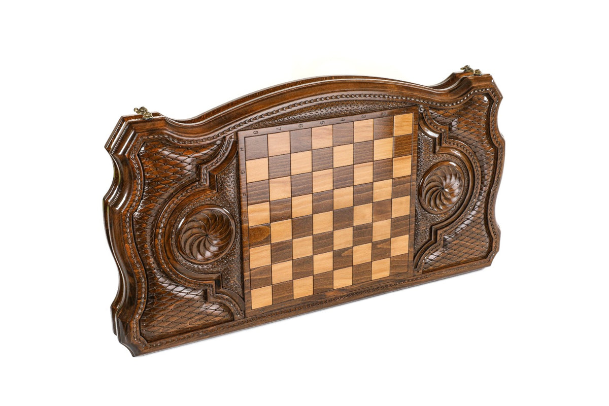 Handmade Wooden Backgammon Set with Argentine Coat of Arms, 60 cm - photo 4