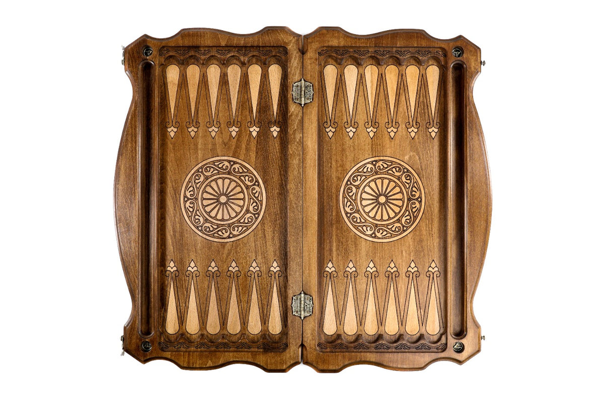 Handmade Wooden Backgammon Set with Argentine Coat of Arms, 60 cm - photo 12
